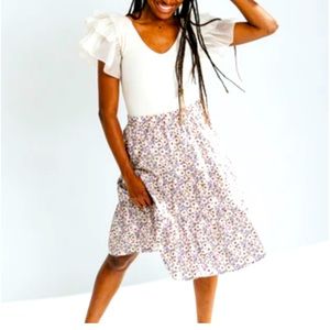 NWT Bohme Tiered Skirt in Lavender L